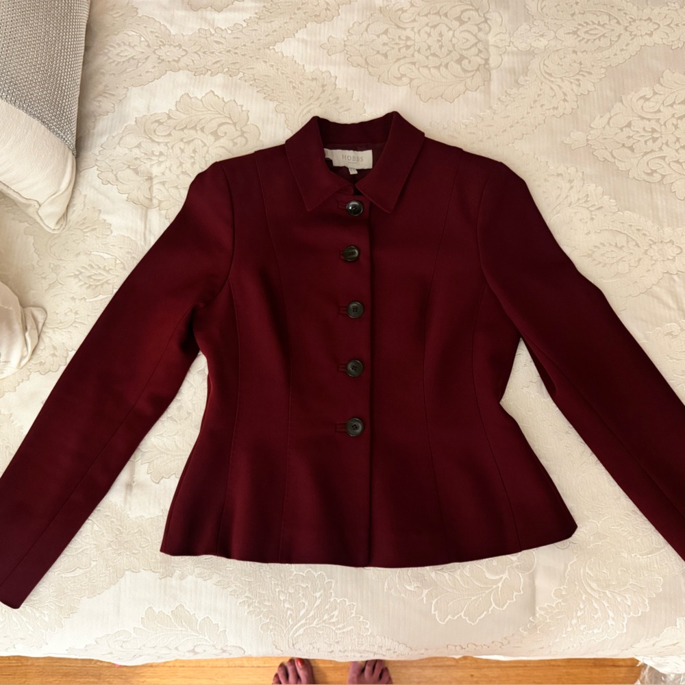 Hobbs London Beatrice Burgundy Blazer